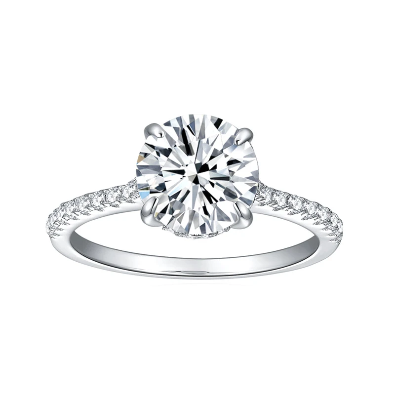 Moissanite 1.0carat 4-Prong Round Diamond Ring