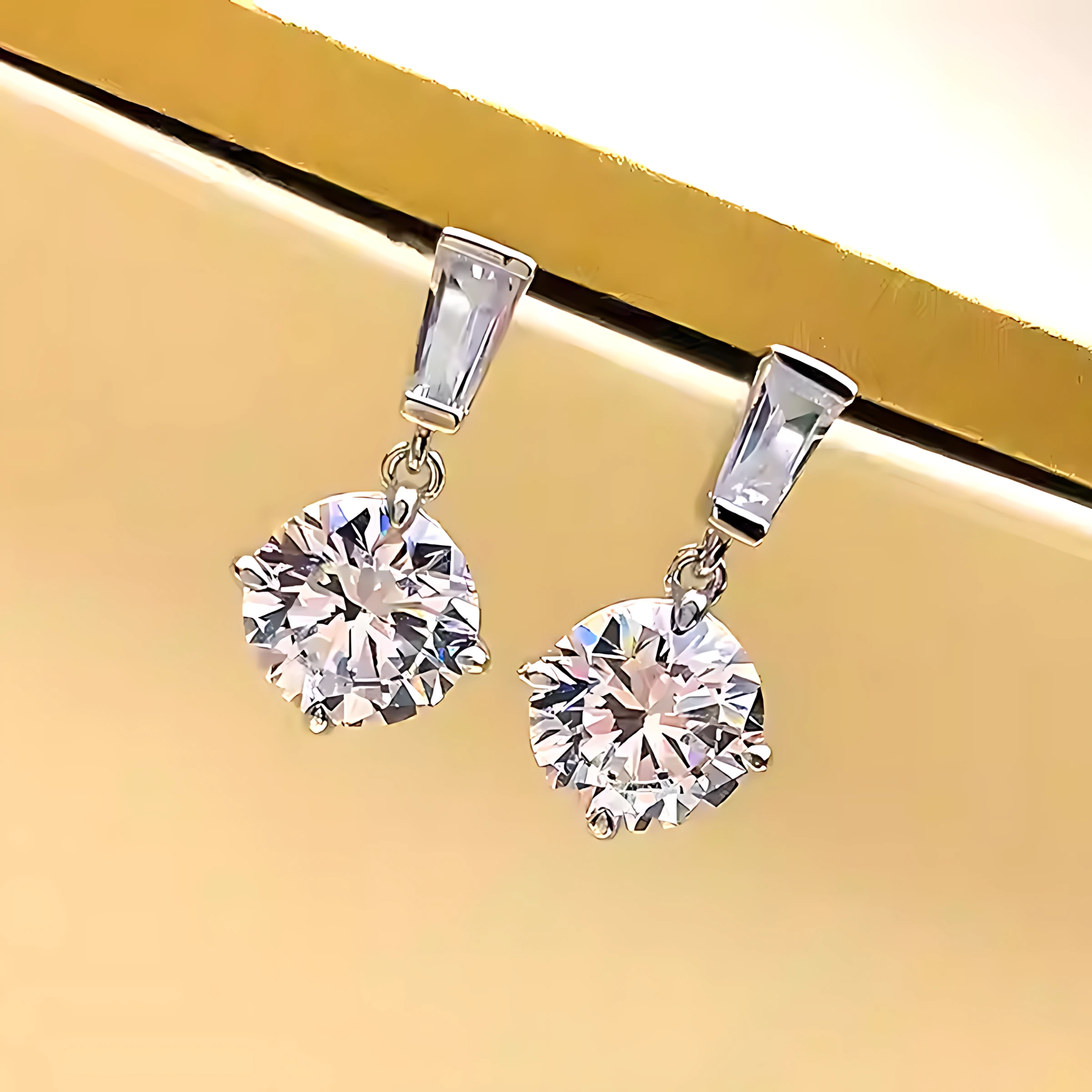 3ct Round Diamond Earrings