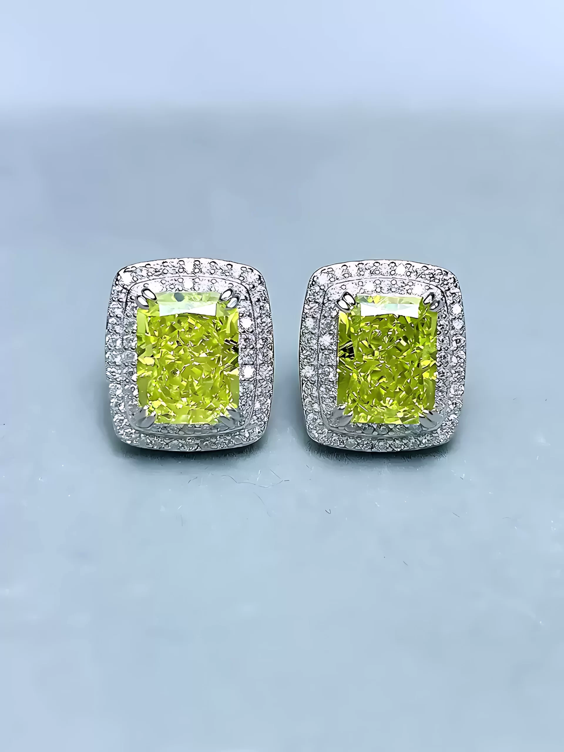 Radiant 3ct Peridot Earrings