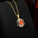 2ct Gold Orange Citrine Necklace