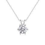 Moissanite 2.0carat Round Pendant Diamond Necklace