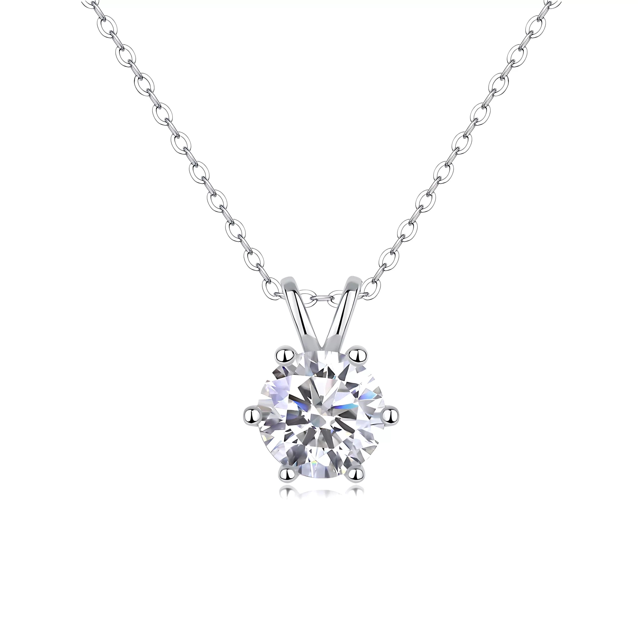 Moissanite 2.0carat Round Pendant Diamond Necklace