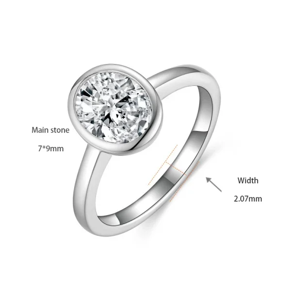 Moissanite Halo 2.0carat Oval Diamond Ring