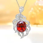 8ct Leaves Ruby Necklace