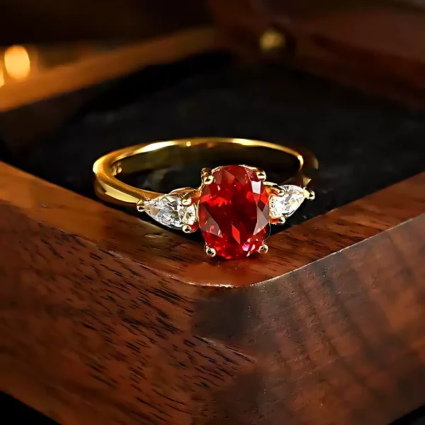 2ct Three Stones Ruby Ring