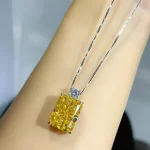 14ct Radiant Crushed Ice Cut Topaz Blue Necklace