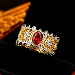 Gold Plated Wide 1ct Ruby Ring