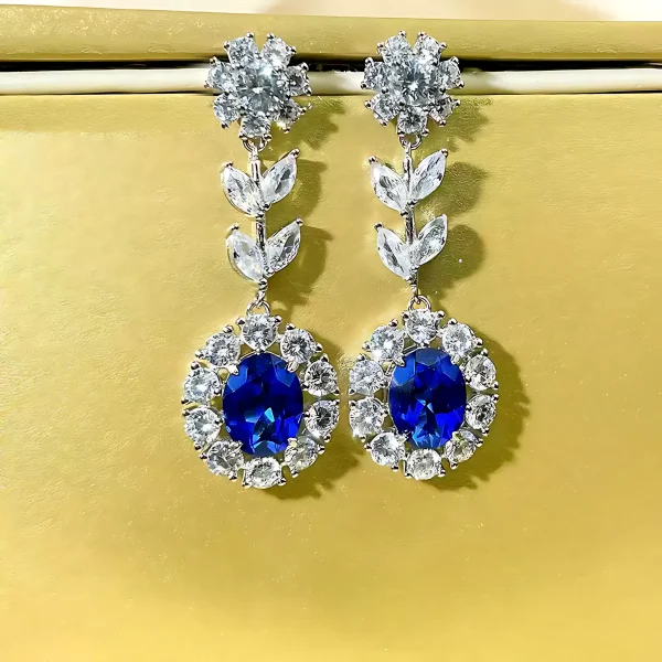 Radiant 2ct Drop Sapphire Earrings Radiant 2ct Drop Sapphire Earrings