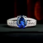 Three layer 3ct Oval Sapphire Ring