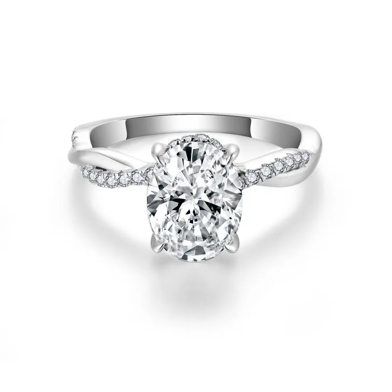 Moissanite 2 Carat Switch Oval Diamond Ring