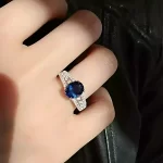 Three layer 3ct Oval Sapphire Ring