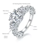 Moissanite 8.0carat Three Stone Round Diamond Ring