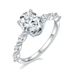 Moissanite 2 Carat 4-Prong Oval Diamond Ring