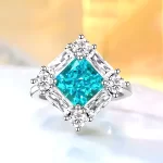 3ct Princess Cut Blue Topaz Ring