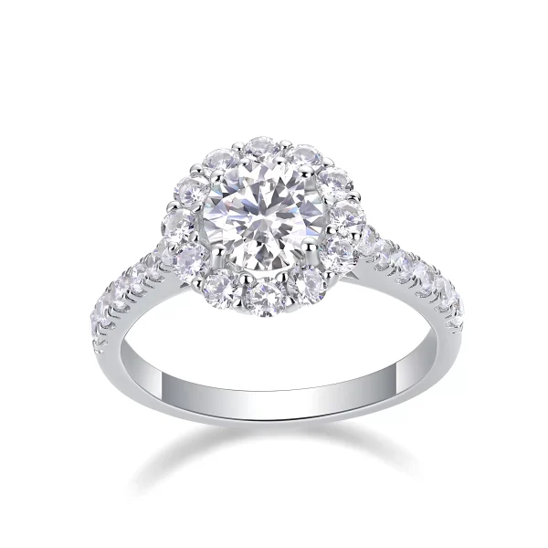 Moissanite Halo 1.0carat Round Diamond Ring Moissanite Halo 1.0carat Round Diamond Ring