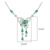 925 Sterling Silver Butterfly Emerald Pendant