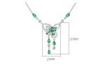 925 Sterling Silver Butterfly Emerald Pendant