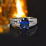 Three layer 3ct Oval Sapphire Ring