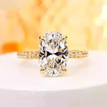 18K Gold Plated 5ct Oval Diamond Ring