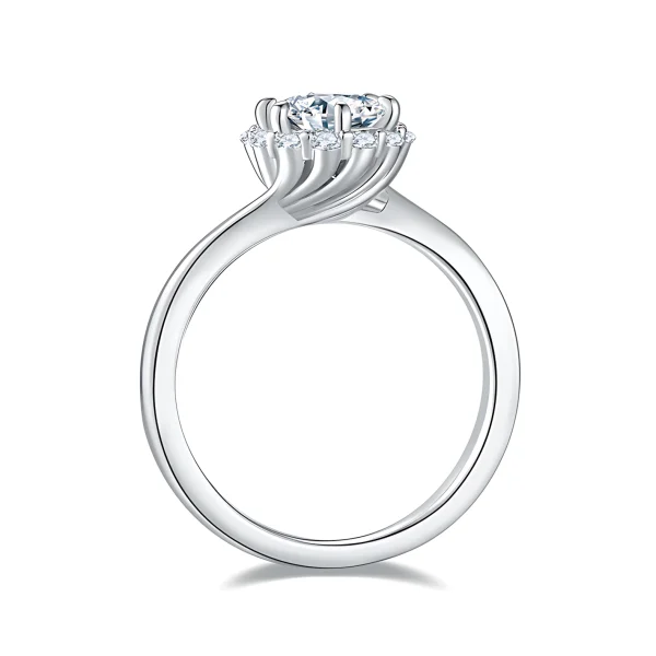 Moissanite Halo 1.0carat Round Diamond Ring Moissanite Halo 1.0carat Round Diamond Ring