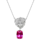 5ct Crushed Ice Pink Tourmaline Necklace