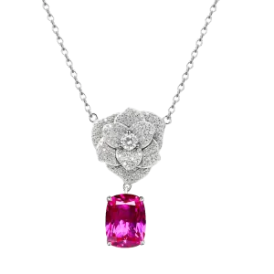 5ct Crushed Ice Pink Tourmaline Necklace 5ct Crushed Ice Pink Tourmaline Necklace