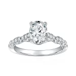 Moissanite Sidestone 1.5carat Oval Diamond Ring