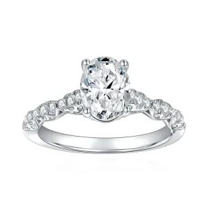 Moissanite 1.5carat 4-Prong Oval Diamond Ring