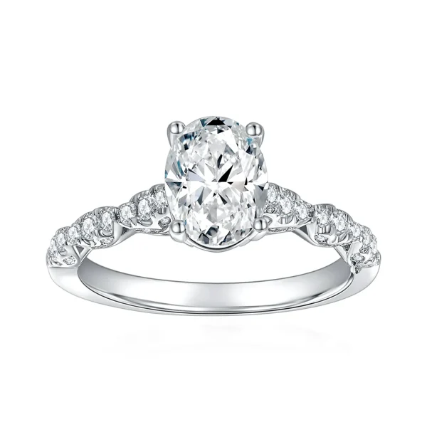 Moissanite 1.5carat 4-Prong Oval Diamond Ring