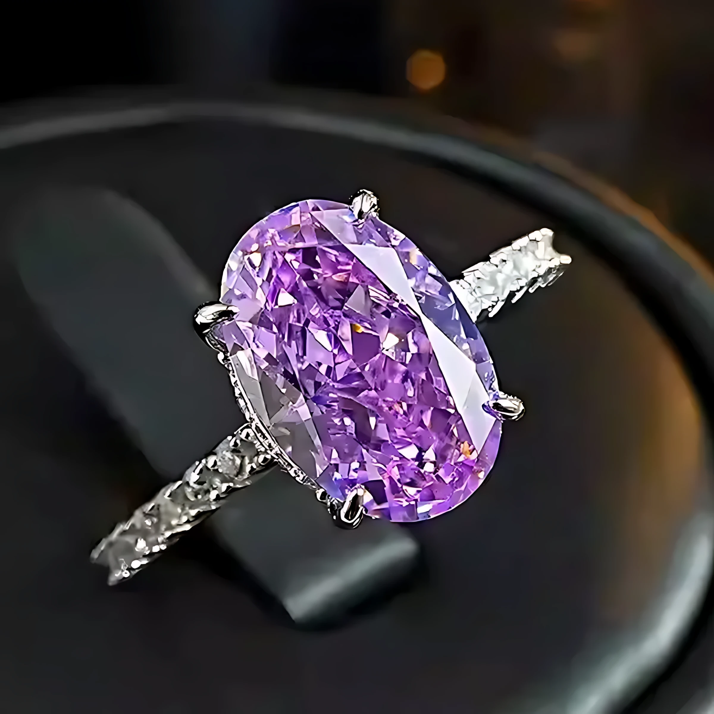 5ct Oval Amethyst Ring