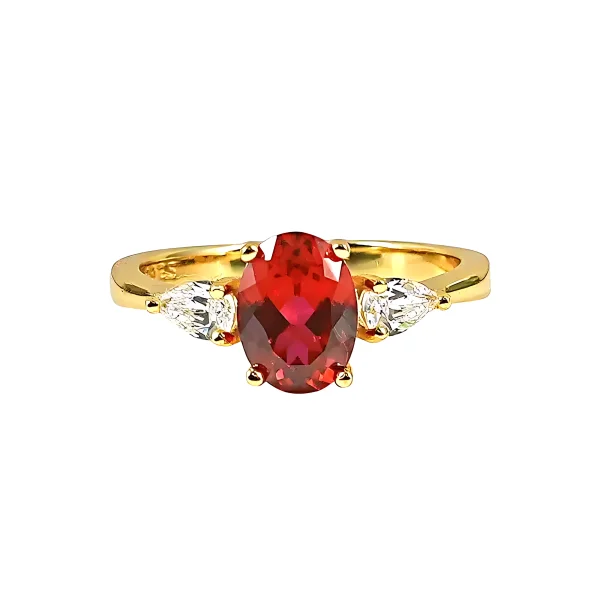 2ct Three Stones Ruby Ring