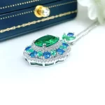 4ct Flower Emerald Necklace