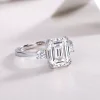 Moissanite 3.0carat Emerald Cut Diamond Ring Moissanite 3.0carat Emerald Cut Diamond Ring