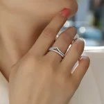 Moissanite Stacking Embracing Diamond Ring