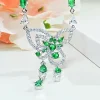 925 Sterling Silver Butterfly Emerald Pendant