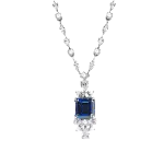 16ct Asscher Cut Sapphire Necklace