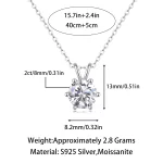 Moissanite 2.0carat Round Pendant Diamond Necklace