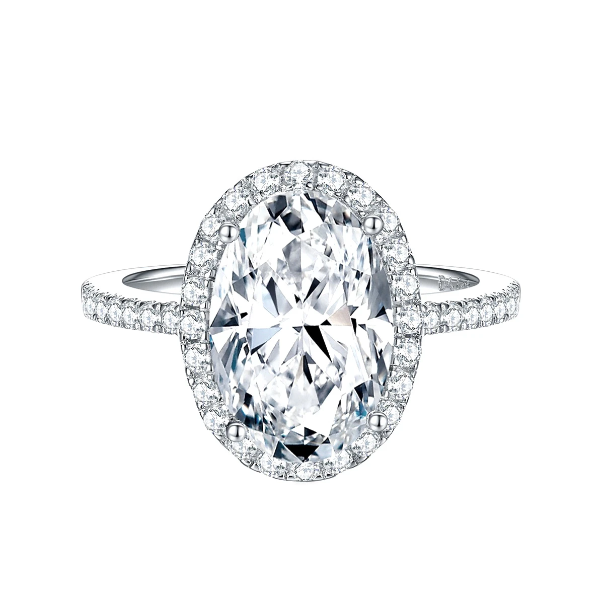 Moissanite Halo 4.5carat Oval Diamond Ring