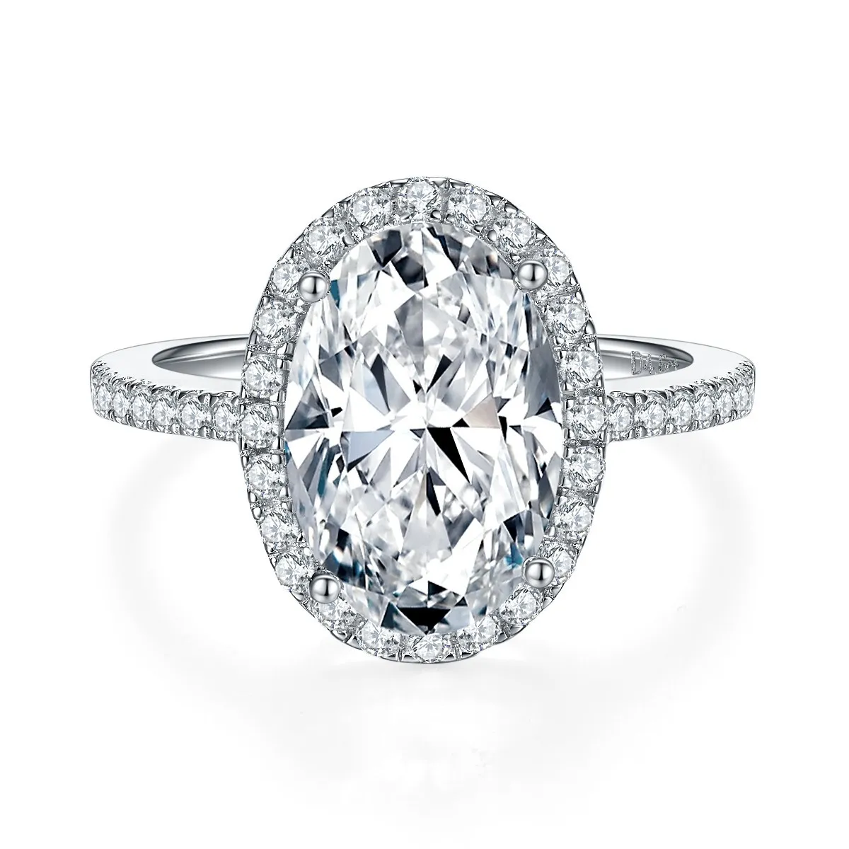 Moissanite Halo 4.5carat Oval Diamond Ring