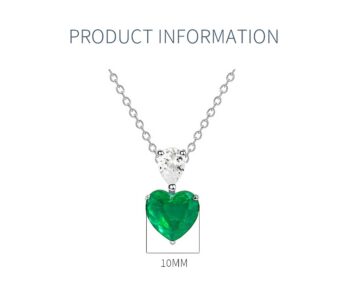 4ct Heart Crushed Ice Emerald Necklace