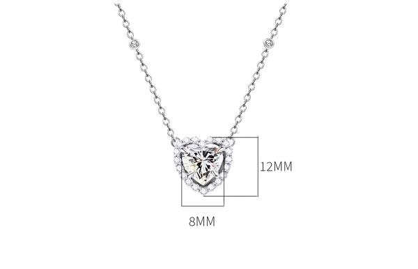 2ct Heart Crushed Ice Diamond Necklace