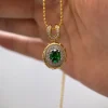 2ct Oval Gold Emerald Necklace