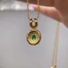 2ct Oval Gold Emerald Necklace