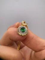 2ct Oval Gold Emerald Necklace