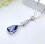 3ct Tear Sapphire Necklace