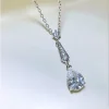 3ct Tear Sapphire Necklace