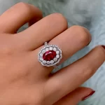 2.5ct Halo Setting Oval Ruby Ring