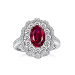 2.5ct Halo Setting Oval Ruby Ring