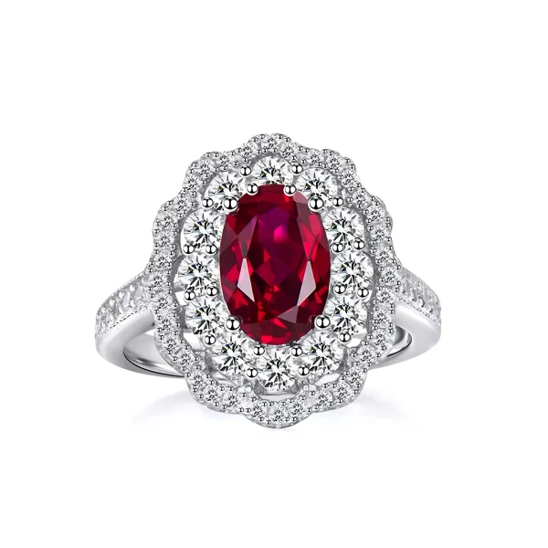 2.5ct Halo Setting Oval Ruby Ring 2.5ct Halo Setting Oval Ruby Ring