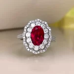 2.5ct Halo Setting Oval Ruby Ring